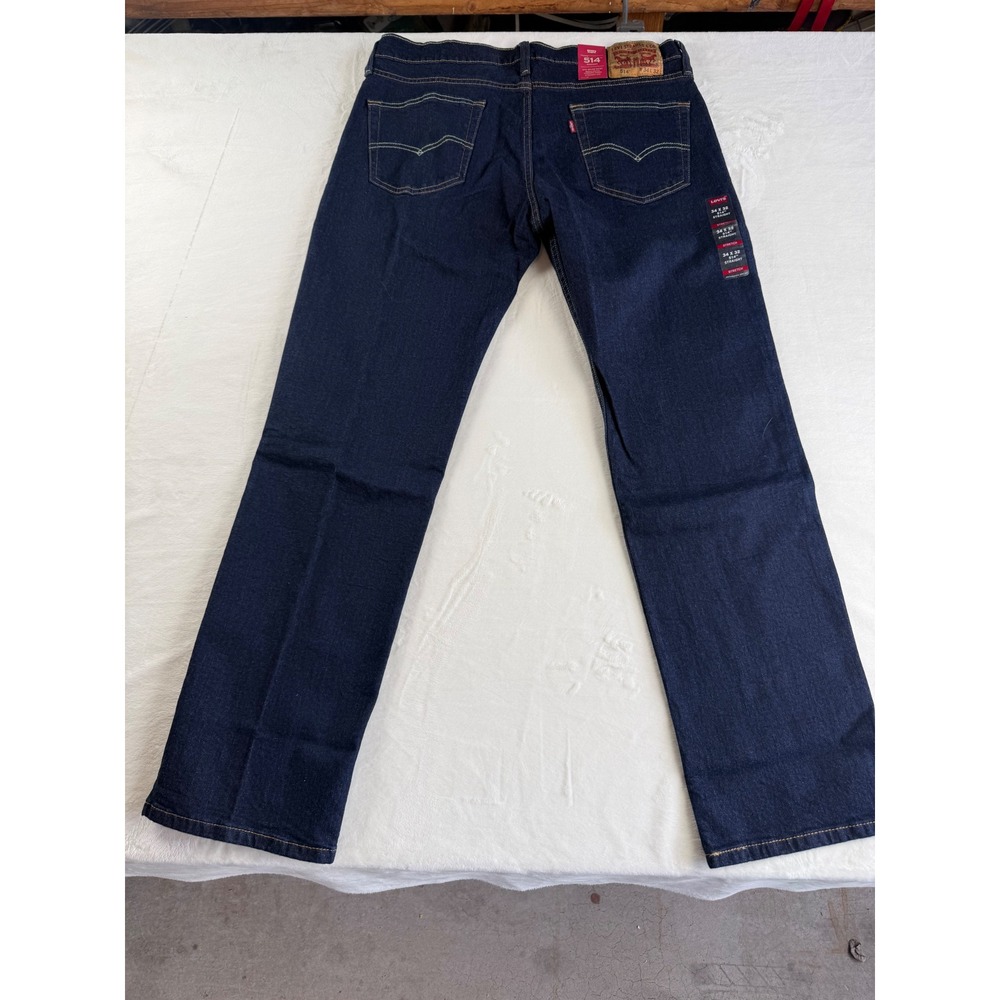 Levis‎ 514 Straight Leg Jeans Mens 34x32 Dark Wash Indigo Stretch